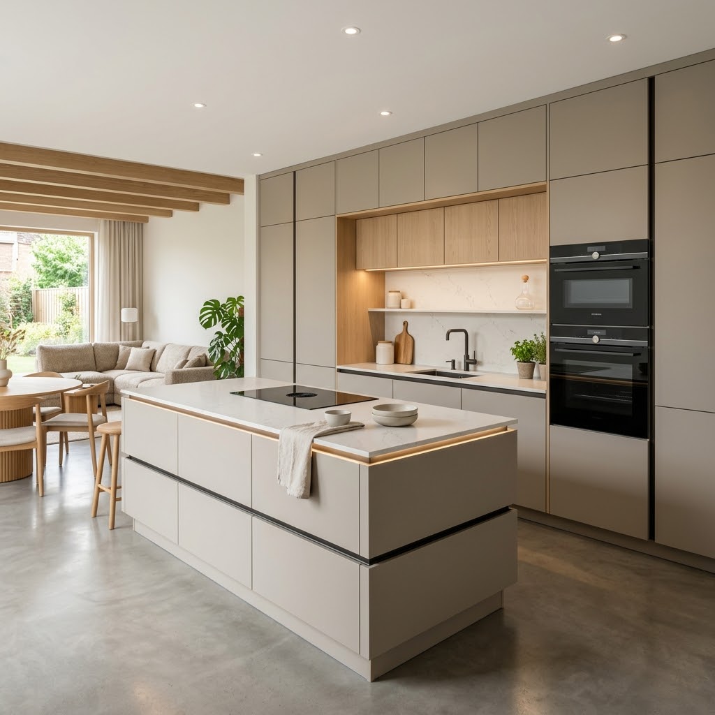 Кухня 2026: антиотпечатки, матовые фасады и «невидимая» техника — как выбрать покрытие и фурнитуру на 10+ лет