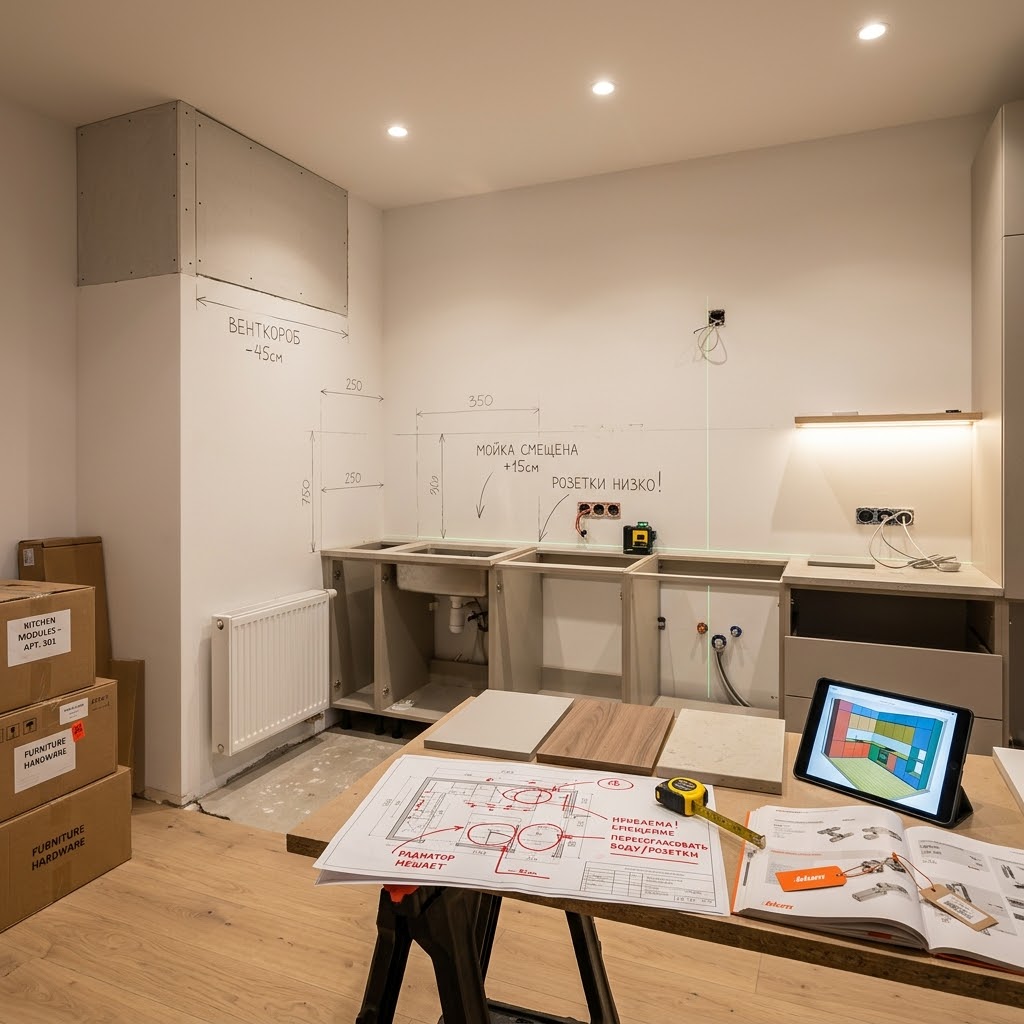 Ошибки при заказе кухни в новостройке: 12 пунктов, из-за которых проект дорожает и срываются сроки